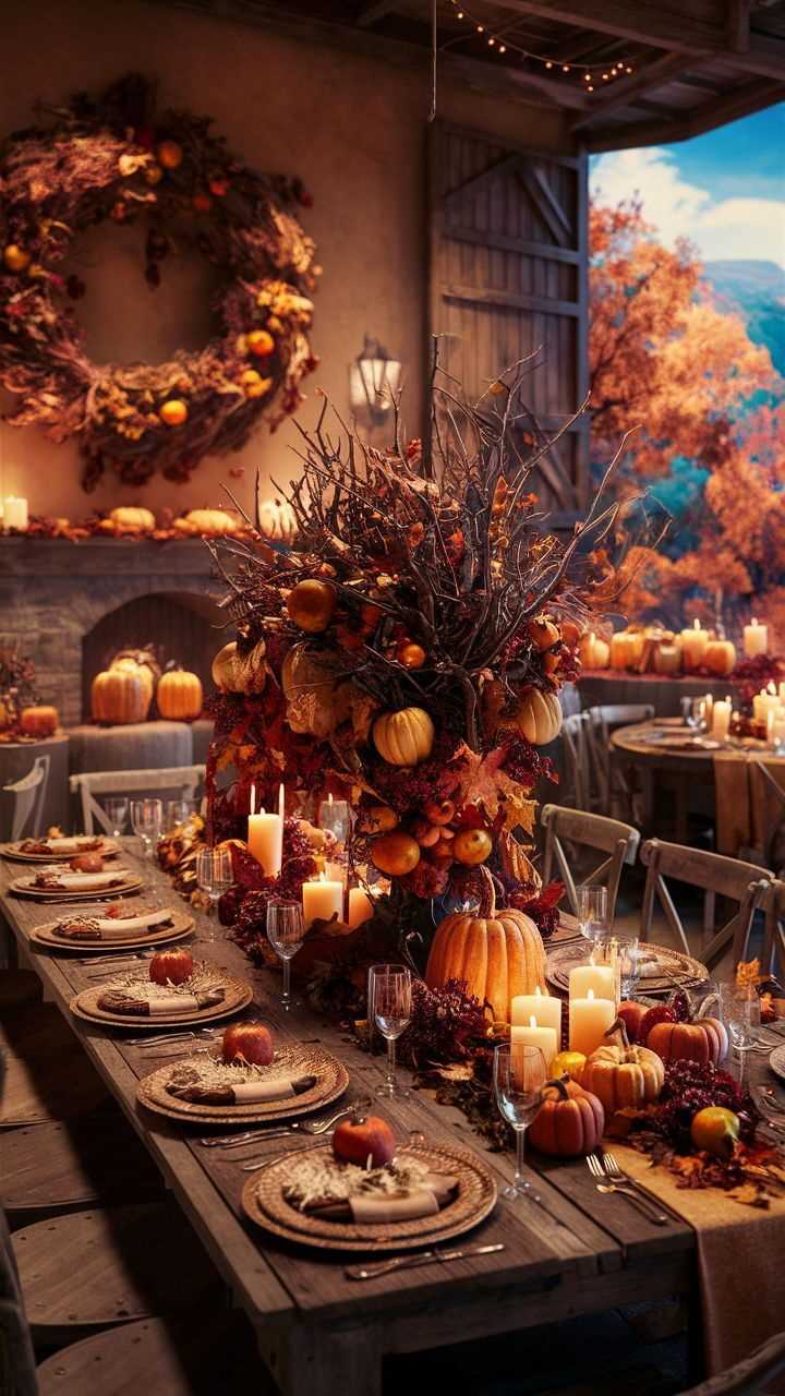 Autumnal Garden For 27 adorable thanksgiving table setting ideas