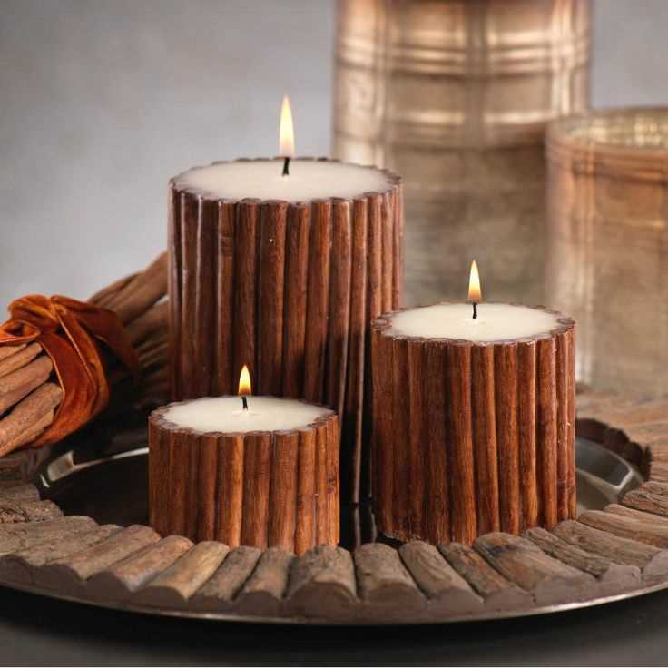 Cinnamon Scented Candles for Fall Thanksgiving decor ideas