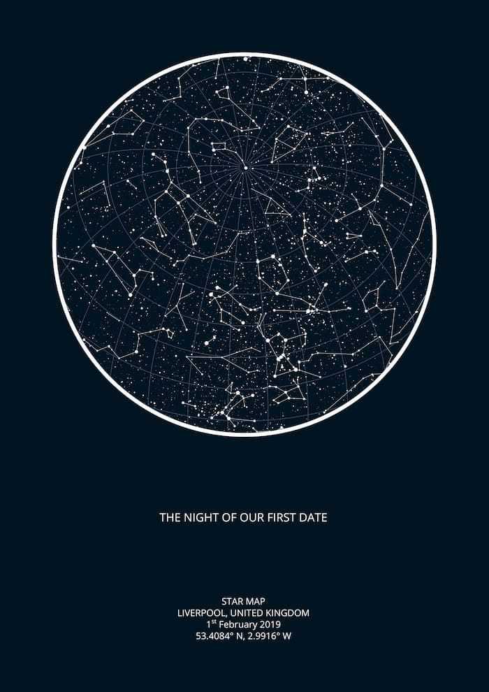 Customized Star Map For Thoughtful Christmas Gift Ideas