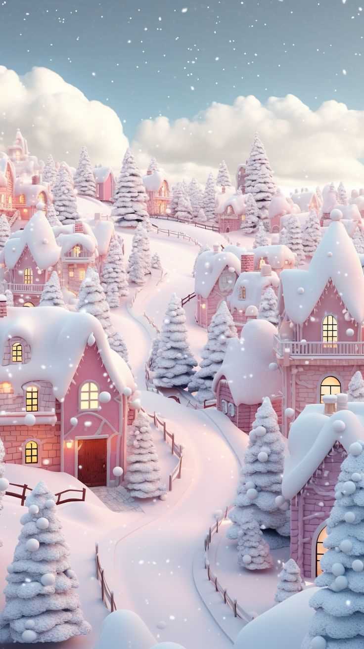  Pink Christmas Village For Pink Christmas Décor Ideas