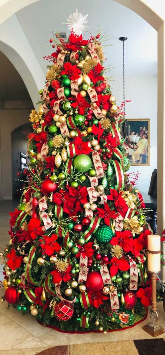 Classic Elegance - Timeless Red, Gold, and Green for 12 Days of Christmas Tree Decor