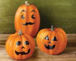 Classic Halloween Faces for 12 Pumpkin Painting Ideas to try