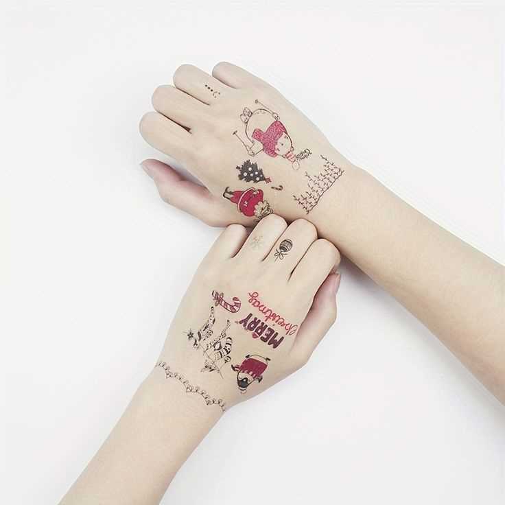 Holiday-Themed Temporary Tattoos for Cute Christmas Card Gifts For Kids