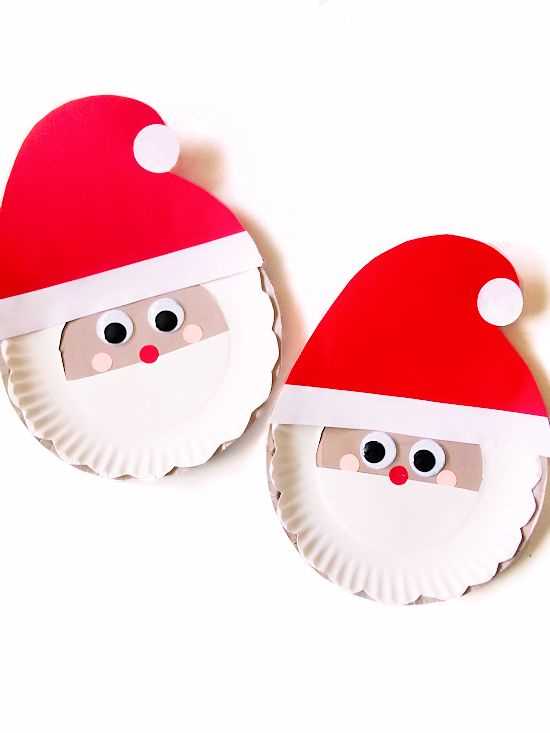 Paper Plate Santa Claus Masks for Creative Holiday Craft Ideas