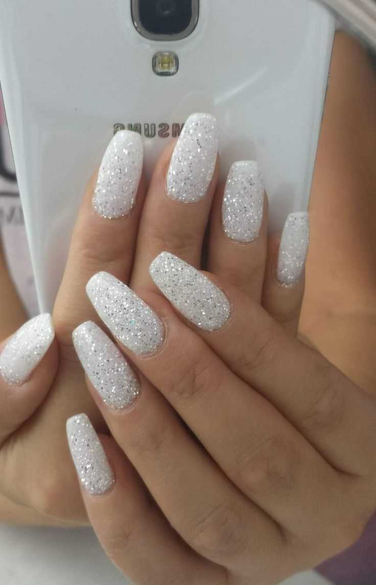 Silver and White Glitter Ombre for Christmas Glitter, Glam, and Sparkle Nail Ideas