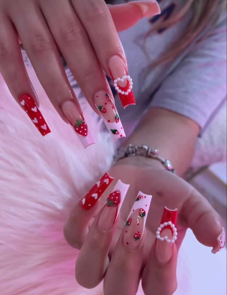 Abstract Valentine’s Day Art with Gel for 10 Stunning Gel and Acrylic Valentine's Day Nail Designs